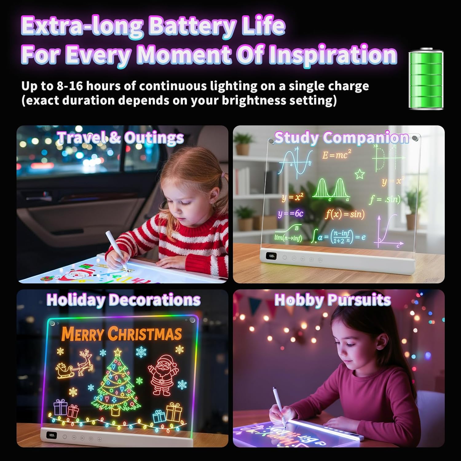 Lumiboard Rechargeable LED Drawing Board 16 inch - view 5